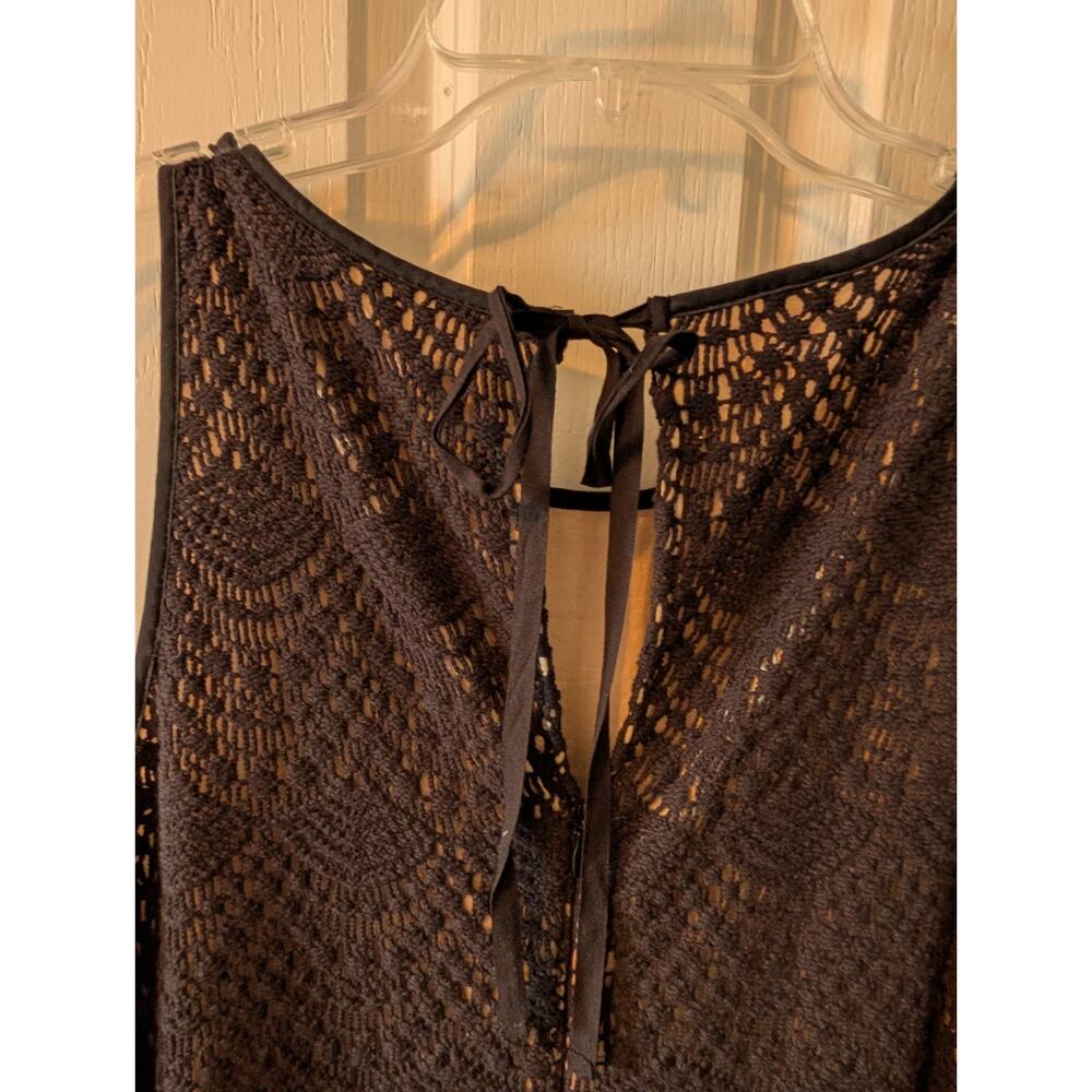 LOFT Women's Lace Dress Sleeveless Keyhole Back 14 Black Excellent Condition - Picture 3 of 8